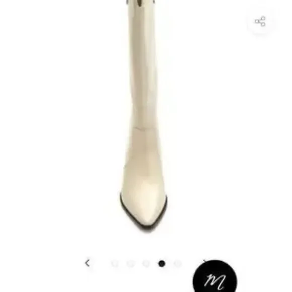 Free People x STELLA WESTERN BOOT Bone Ivory 6.5 New